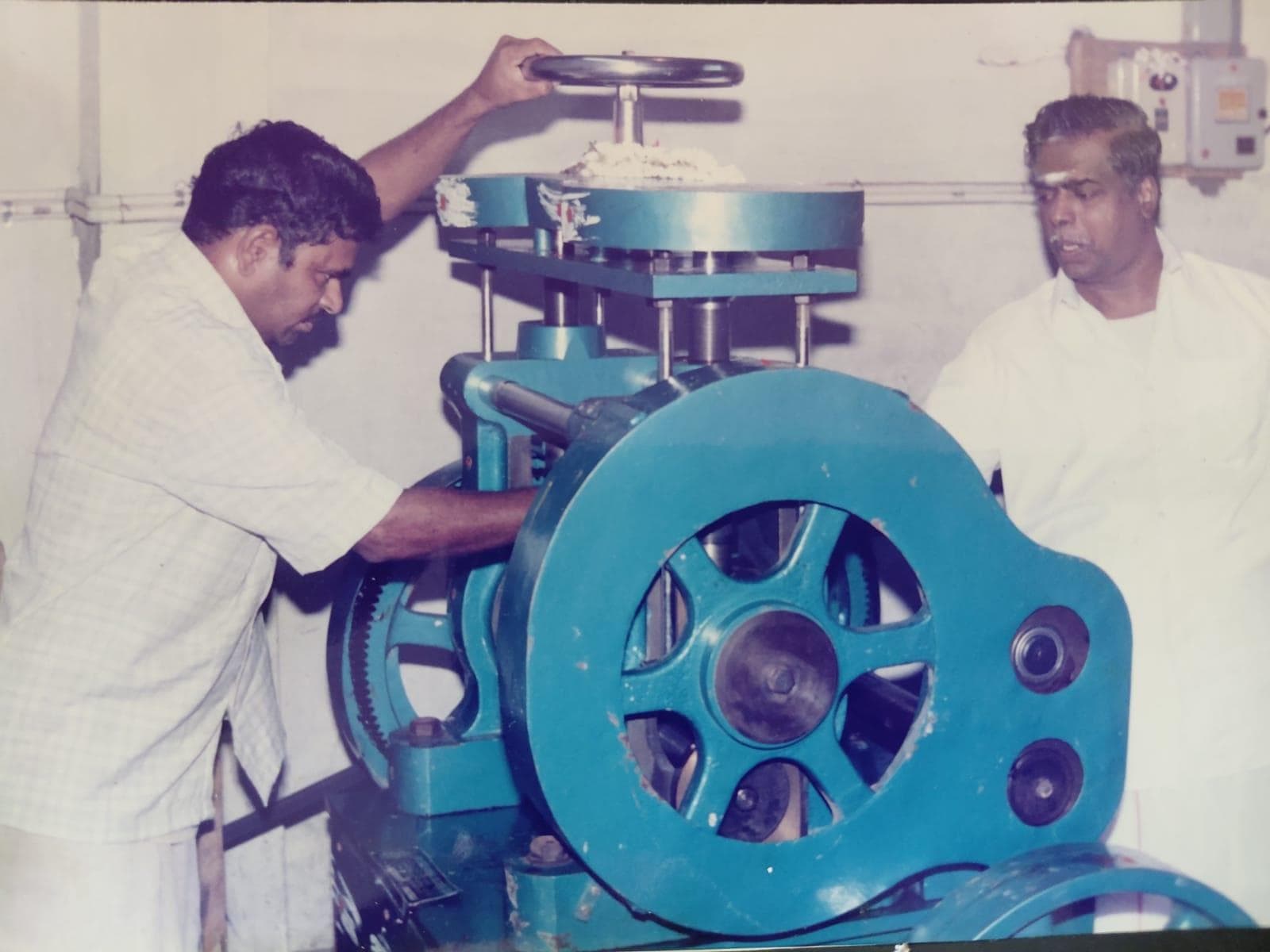 Generations of A.R.G Silvers craftsmen at the workshop in Kumbakonam
